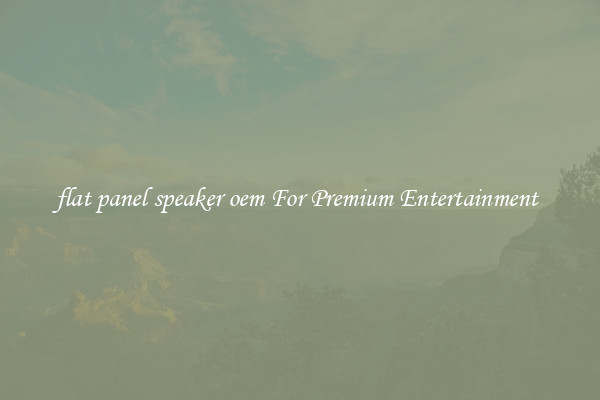 flat panel speaker oem For Premium Entertainment 
