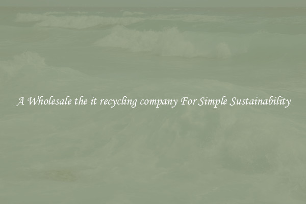  A Wholesale the it recycling company For Simple Sustainability 