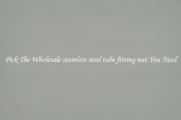 Pick The Wholesale stainless steel tube fitting nut You Need