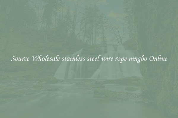 Source Wholesale stainless steel wire rope ningbo Online